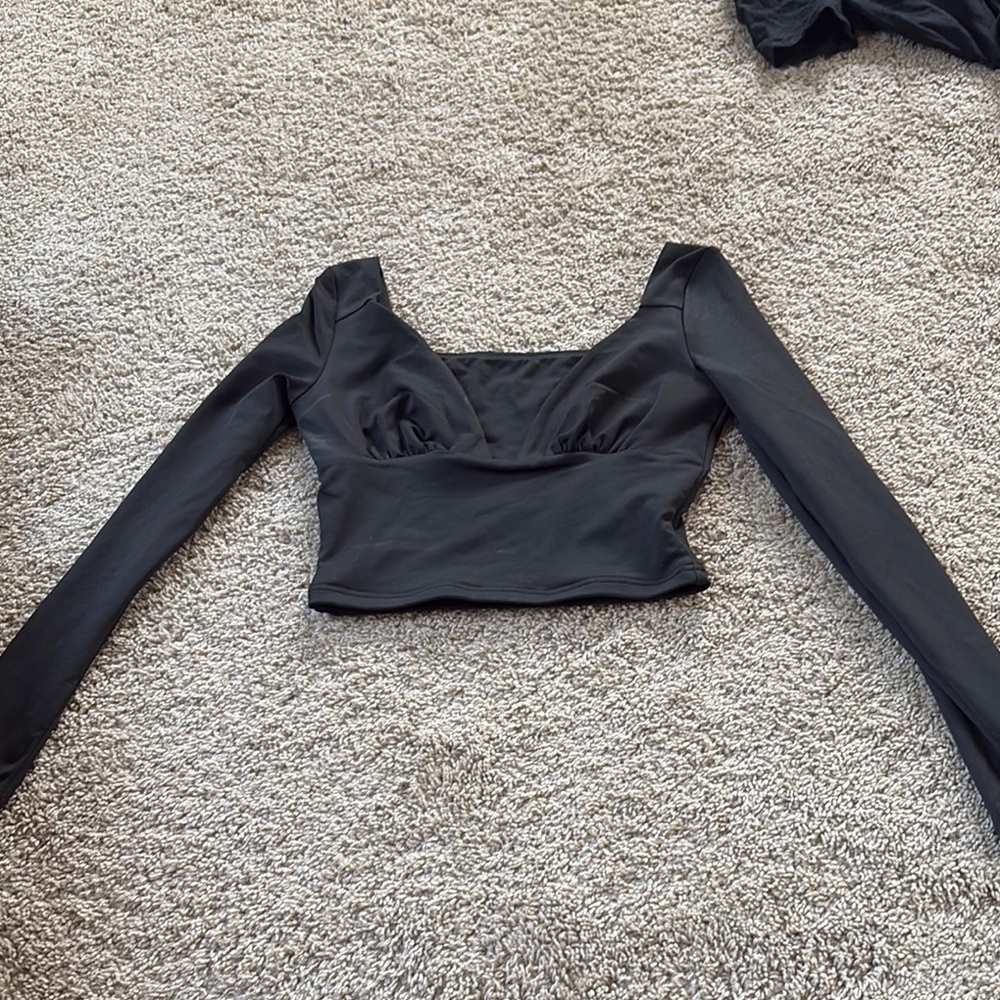 Elegant Black Long Sleeve Women's Top